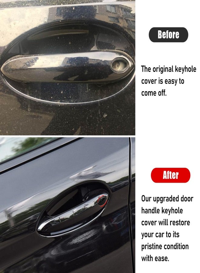 Jaronx غطاء فتحة مفتاح مقبض باب متوافق مع سيارات BMW من جارونكس، موديلات 3'G20، 5'G30، 6'G32، X3 G01، X4 G02، X5 G05، X6 G06، X7 G07، Z4 G29، غطاء قفل باب بديل لغطاء فتحة مفتاح BMW، رقم القطعة 51217489341 و51219463547 (أسود فاحم). - Image 3